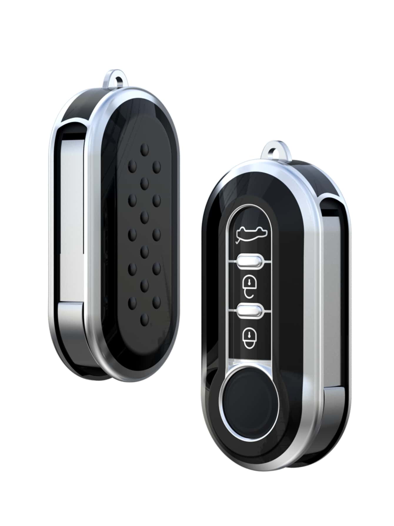 Vỏ chìa khóa ô tô tương thích với Fiat, Vỏ chìa khóa Fob - màu đen - Xem 1