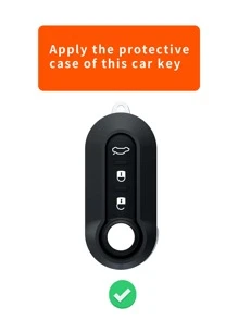 Vỏ chìa khóa ô tô tương thích với Fiat, Vỏ chìa khóa Fob - màu đen - Xem 4