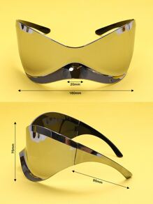 1pair Flat Top Fashion Glasses Party Accessories - Silver - View 5