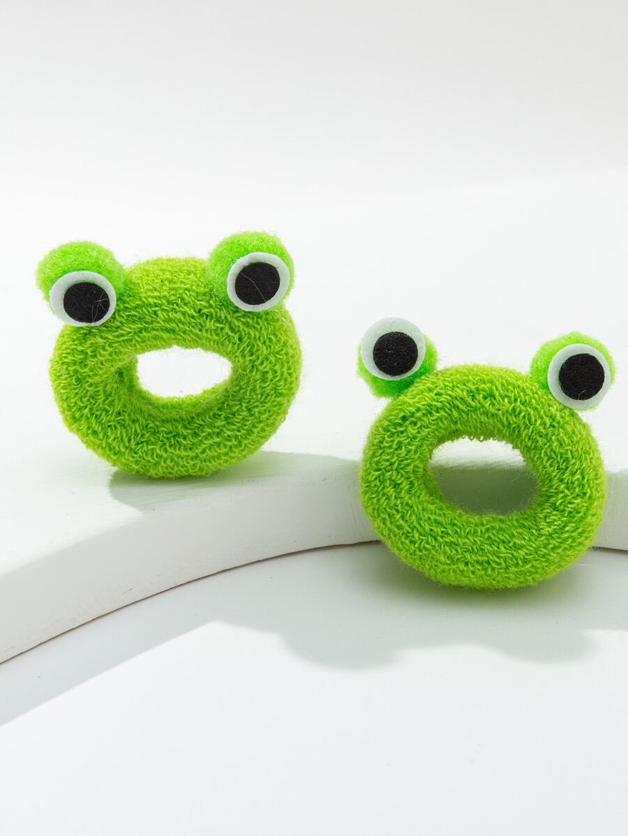 2 chiếc cà vạt tóc thiết kế ếch - màu xanh lá - Xem 1