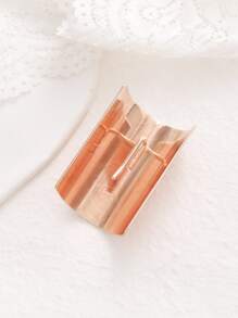 1 Kẹp Tóc Nửa Đuôi Ngựa Thời Trang-Kẹp Tóc Trang Trí Tóc Dày | Kẹp Tóc Kim Loại Mở Lớn Cho Nữ | Kẹp tóc bán nguyệt và kẹp móc hình bán nguyệt thời trang (Vàng hồng) - Hoa hồng vàng - Xem 4