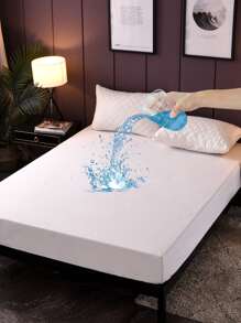 1 Đồng Màu Chống Thấm Nước Trang Bị Tấm, Chăn Sợi Nhỏ Cho Phòng Ngủ, Đôi/Đầy Đủ/Nữ Hoàng/Vua - trắng - Xem 4