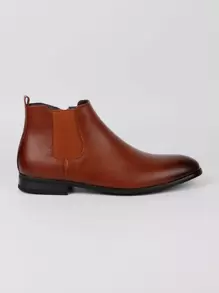 Men Side Zip Chelsea Boots - Brown - View 4