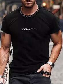 Manfinity Homme Men Slogan Graphic Tee - Black - View 1