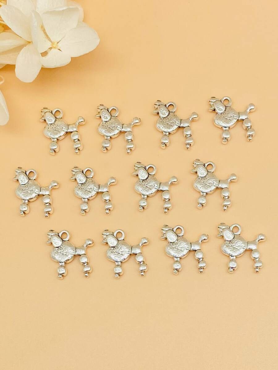 12pcs Cartoon Sheep DIY Pendant - Silver - View 1