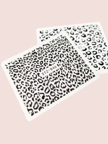 4pcs Black Animal Print Nail Sticker Without Adhesive DIY Nail Charms Nail Gems Nail Supplies Nails - Black - View 3