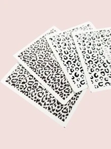 4pcs Black Animal Print Nail Sticker Without Adhesive DIY Nail Charms Nail Gems Nail Supplies Nails - Black - View 7