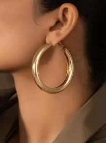 bông tai vòng tối giản - Vàng - Xem 1