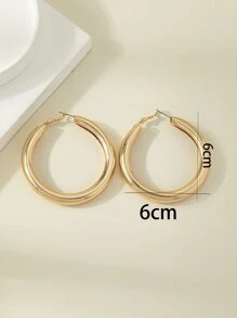 bông tai vòng tối giản - Vàng - Xem 3