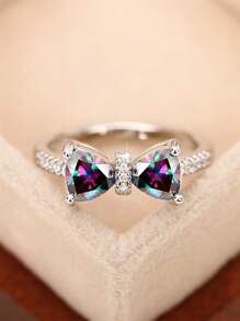 Máy Tính Quyến Rũ Nhiều Màu Đính Đá Cubic Zirconia Nhẫn Nữ Cho Lễ Tình Nhân Tặng Cưới Trang Sức - Nhiều màu - Xem 2