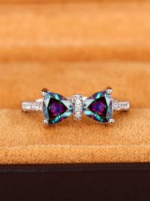 Máy Tính Quyến Rũ Nhiều Màu Đính Đá Cubic Zirconia Nhẫn Nữ Cho Lễ Tình Nhân Tặng Cưới Trang Sức - Nhiều màu - Xem 7