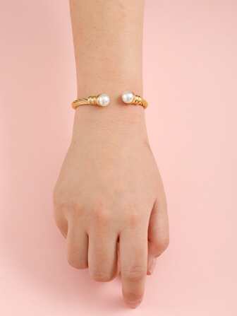1pc Simple & Atmospheric Fashionable Women's Steel Wire Bracelet