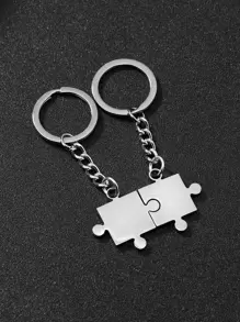 Móc khóa quyến rũ đường phố 2 chiếc - Bạc - Xem 1