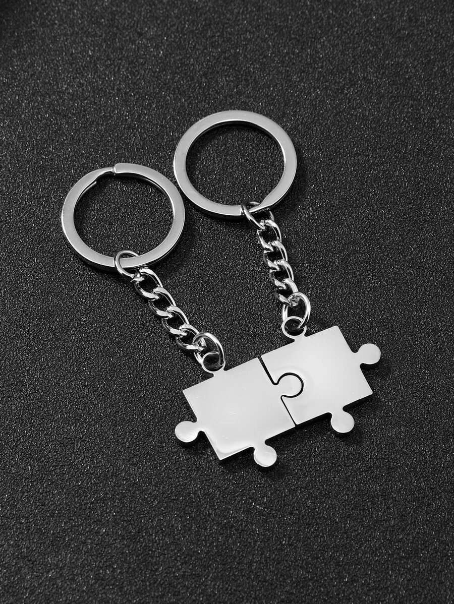 Móc khóa quyến rũ đường phố 2 chiếc - Bạc - Xem 1