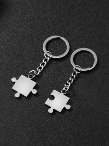 Móc khóa quyến rũ đường phố 2 chiếc - Bạc - Xem 2