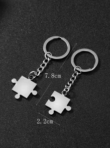 Móc khóa quyến rũ đường phố 2 chiếc - Bạc - Xem 3