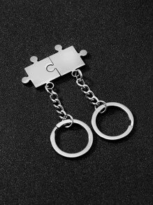 Móc khóa quyến rũ đường phố 2 chiếc - Bạc - Xem 5