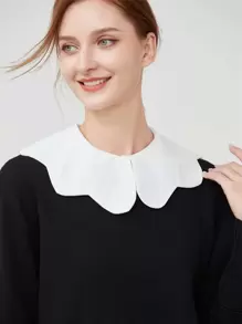Cổ áo trang trí sò điệp Dickey - trắng - Xem 1