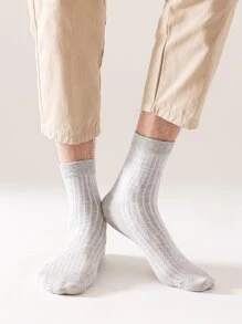 5pairs Men Solid Crew Socks - Multicolor - View 2