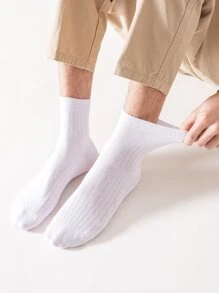 5pairs Men Solid Crew Socks - Multicolor - View 6