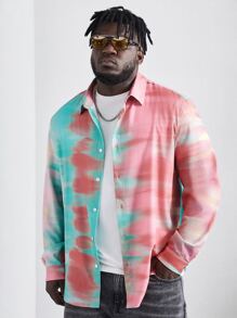 Manfinity Men Plus Tie Dye Shirt - Multicolor - View 1