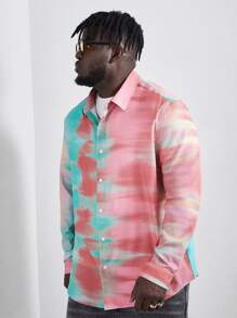 Manfinity Men Plus Tie Dye Shirt - Multicolor - View 4