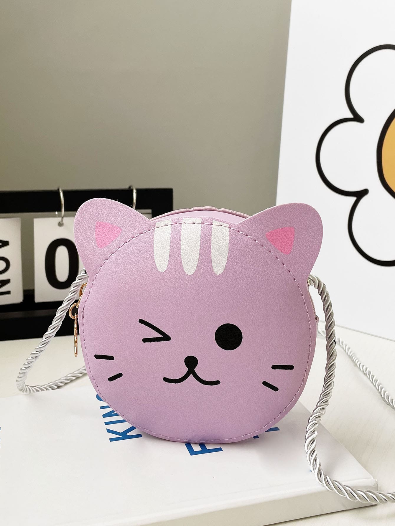 女孩卡通貓設計異形包 - 紫色 - 查看 1