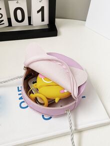 女孩卡通貓設計異形包 - 紫色 - 查看 5