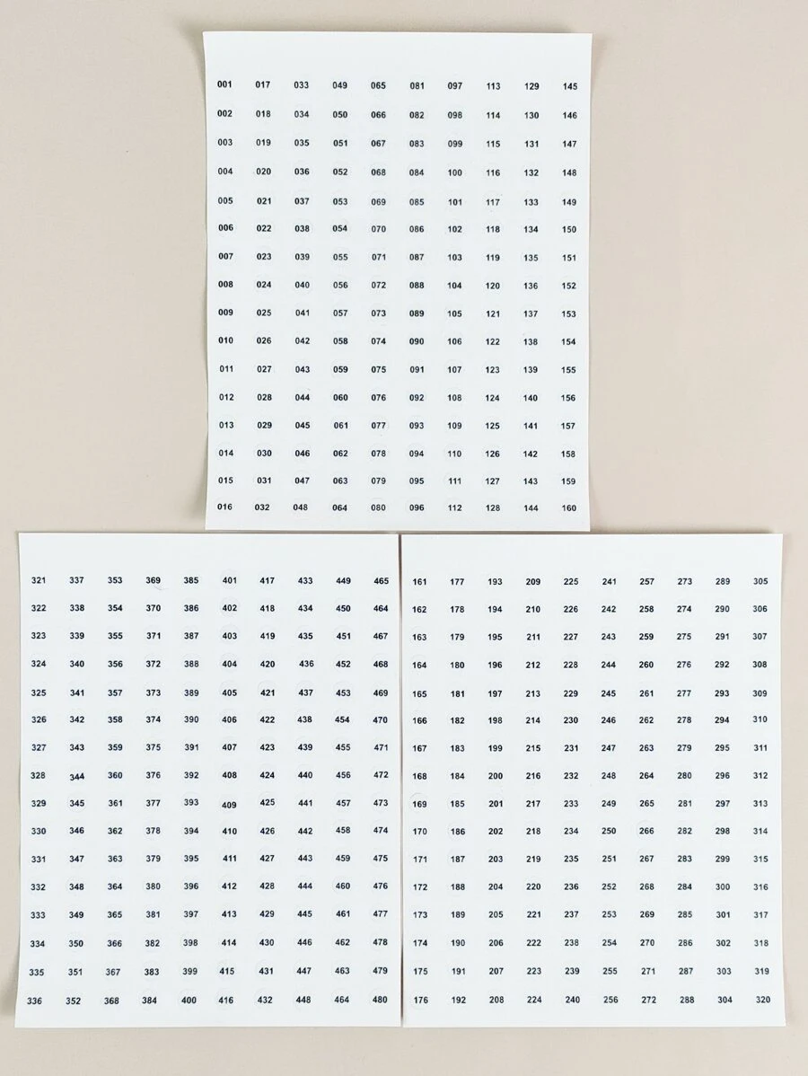 3sheets Number Pattern Nail Art Sticker Nail Stickers DIY Nails Nail Supplies - Black - View 1