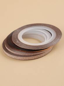 FULL BEAUTY 4rolls Glitter Nail Art Striping Sticker - Rose Gold - View 4