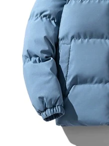 Manfinity Homme Abrigo acolchado con bolsillos sesgados para hombre de talla grande