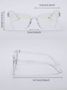 透明镜框女士时尚设计眼镜 - 無色 - 查看 4