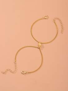 2入組情侶磁性極簡手環 - 金黃色 - 查看 2