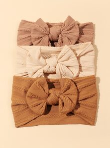 3pcs Baby Bow Decor Hair Band - Multicolor - View 1