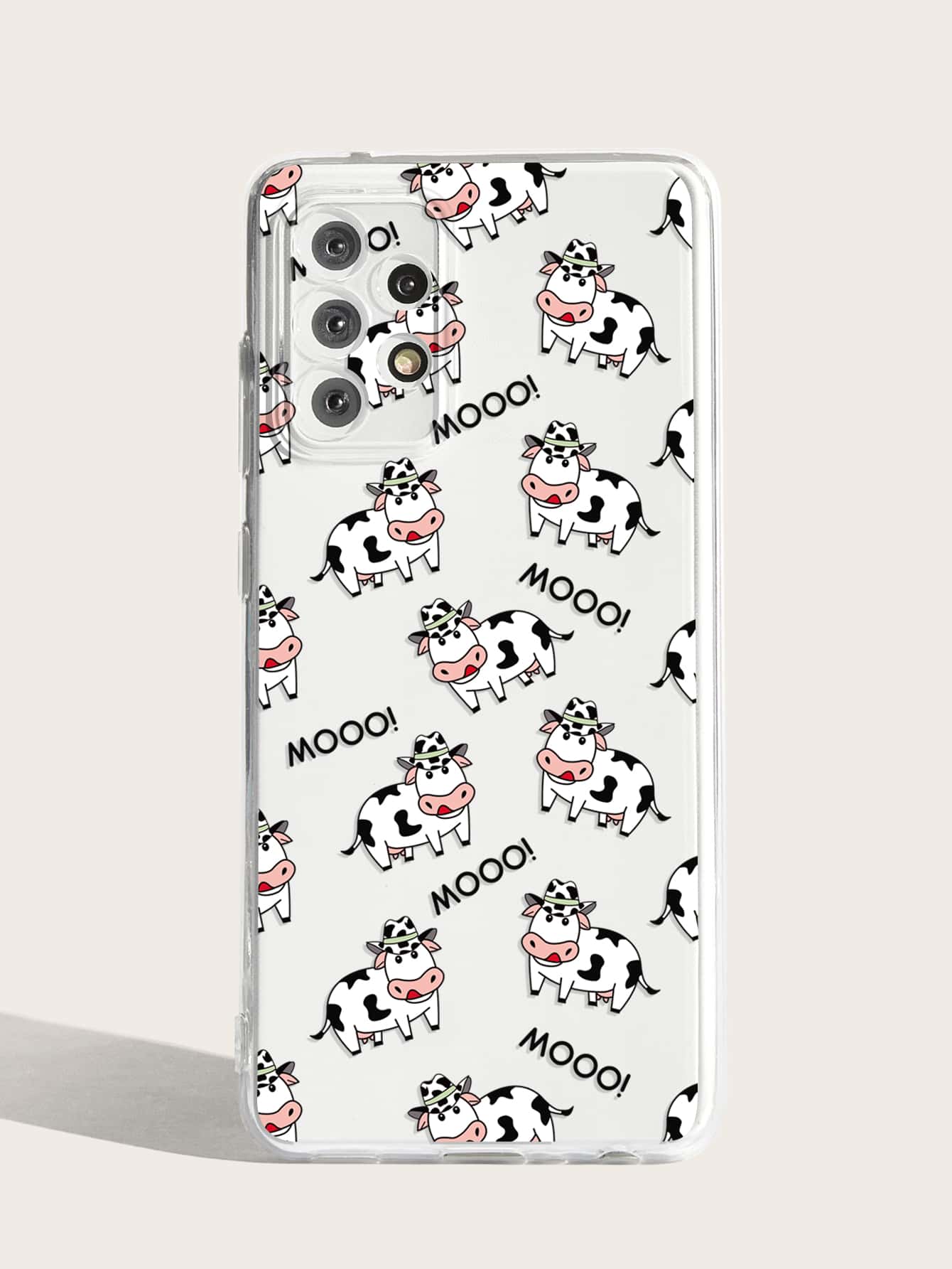 Ốp điện thoại trong suốt in hình con bò hoạt hình - Nhiều màu - Xem 6