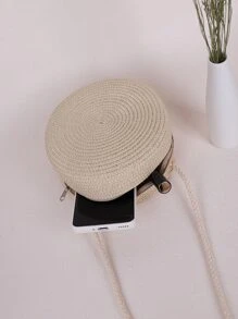 Yogodlns 迷你極簡風格草編包 - 米色 - 查看 2