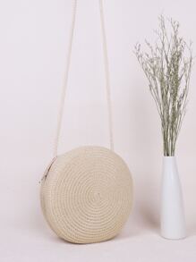 Yogodlns 迷你極簡風格草編包 - 米色 - 查看 4