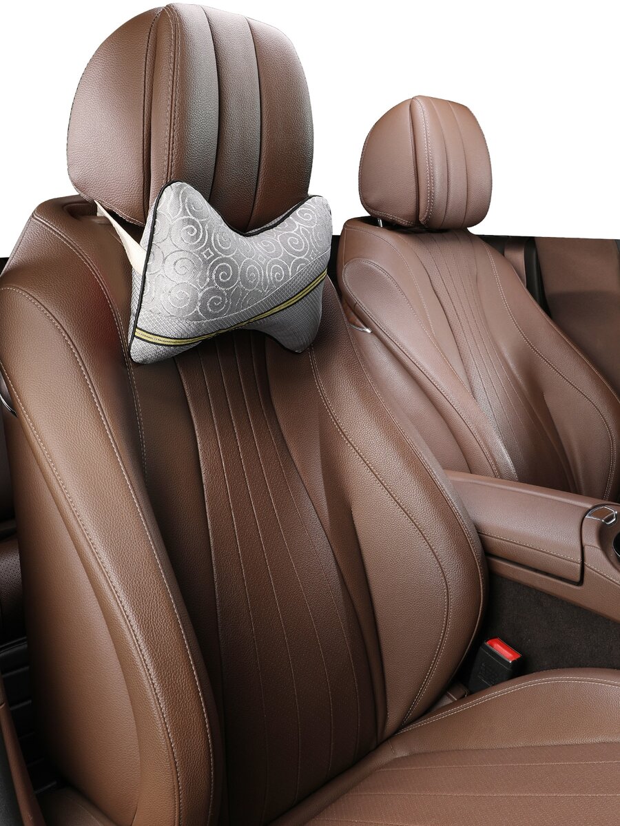 2pcs Graphic Car Neck Pillow - Grey - View 1