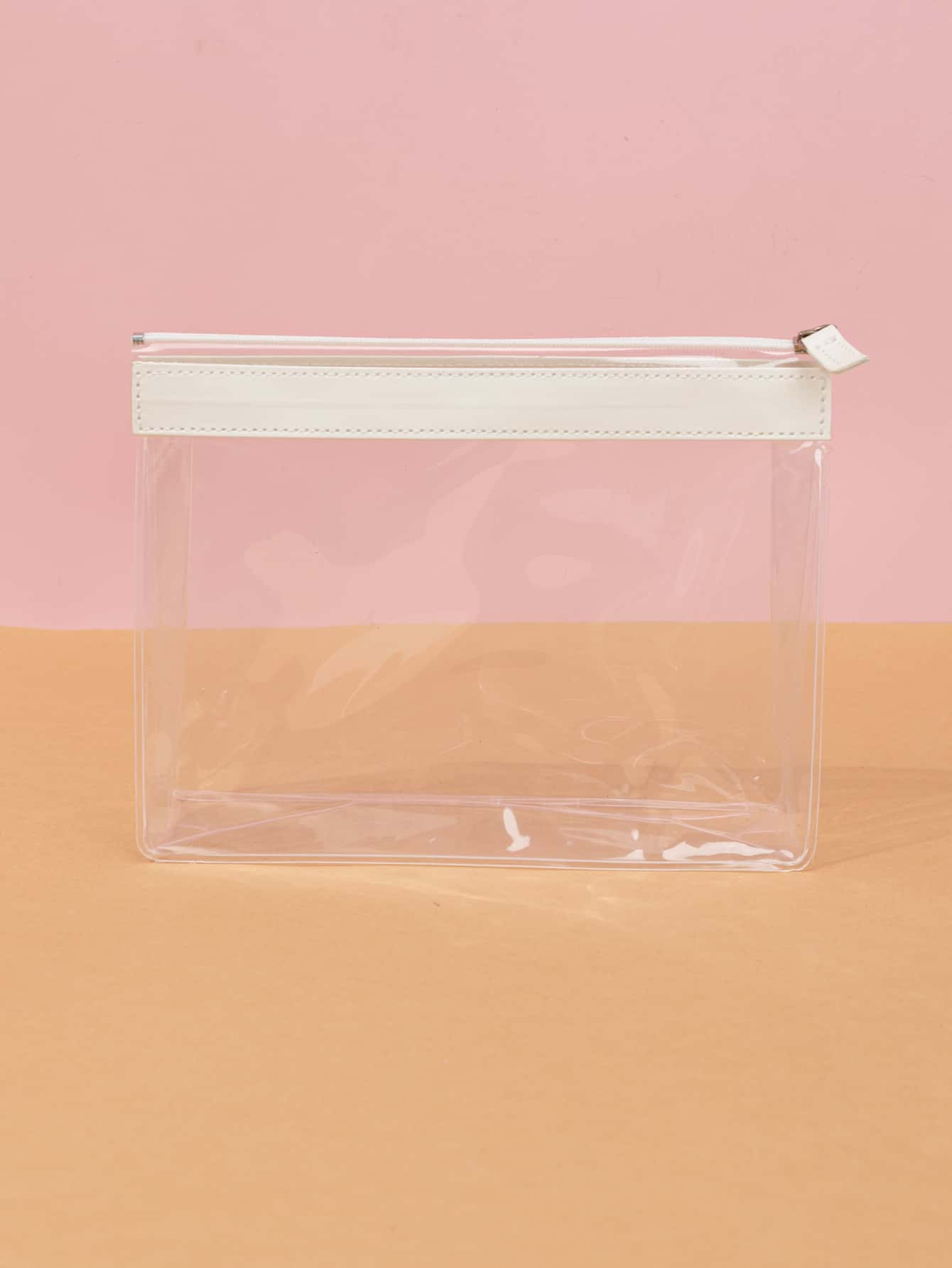 Bolsa de maquillaje transparente, organizador de maquillaje y estuche de maquillaje - Blanco - Ver 1