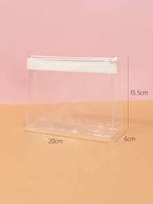 Bolsa de maquillaje transparente, organizador de maquillaje y estuche de maquillaje - Blanco - Ver 3