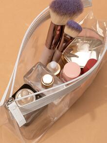 Bolsa de maquillaje transparente, organizador de maquillaje y estuche de maquillaje - Blanco - Ver 5