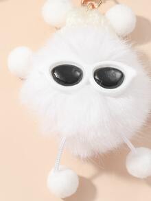 Cartoon Design Bag Charm - Black and White - View 2