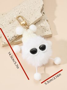 Cartoon Design Bag Charm - Black and White - View 5