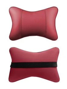 2pcs Car Seat Headrest Neck Pillow - Burgundy - View 6