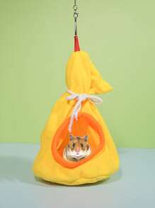 1pc Plain Hanging Hamster Bed - Yellow - View 1