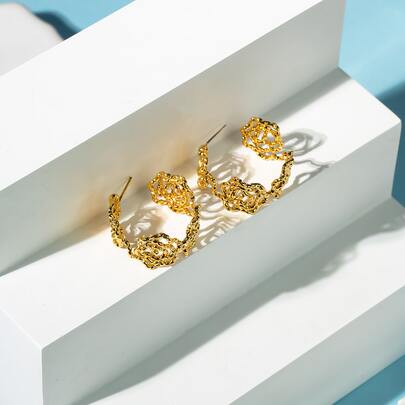 Hollow Out Hoop Earrings