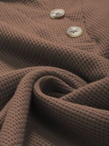 DAZY Polo 领落肩卫衣，秋装 - 棕色 - 查看 5