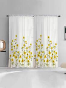Floral Print Single Panel Curtain - Multicolor - View 2