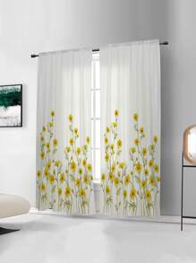 Floral Print Single Panel Curtain - Multicolor - View 3