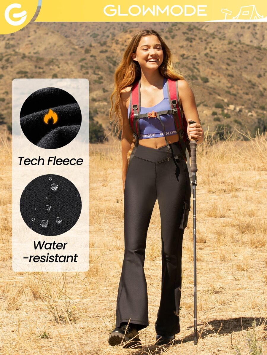 GLOWMODE 31" Outdoor Explorer Fleece Cargo Flare Leggings